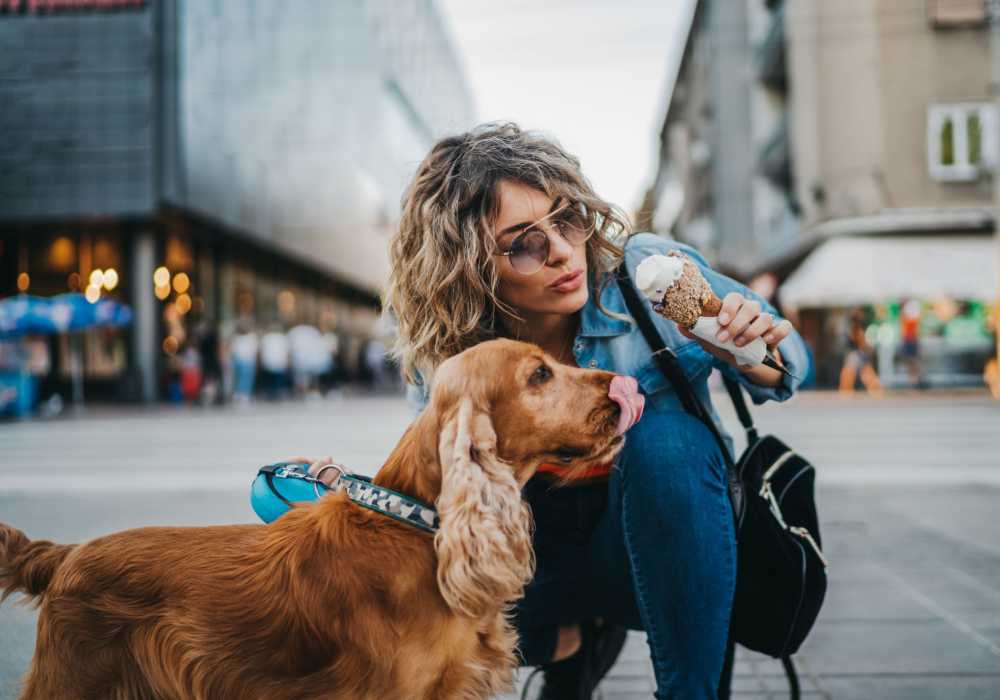 Resident with her dog near lWestminster Apartments in Spokane, Washington