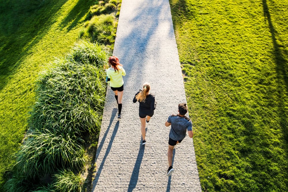 Residents going for a run at a local park at Home Place Apartments in East Ridge, Tennessee