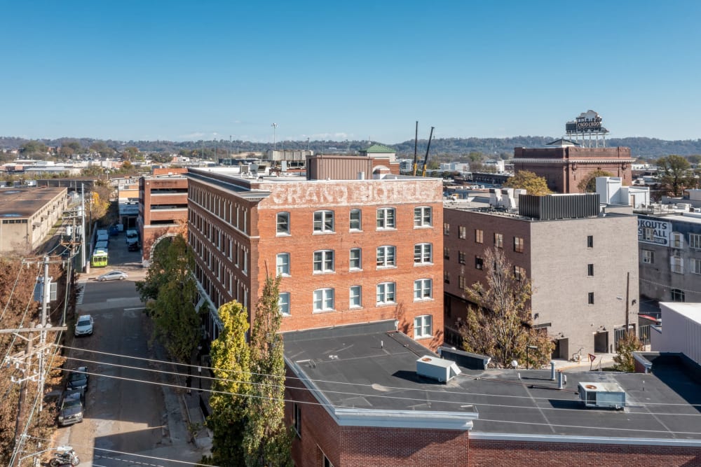 Aerial view at The Grand Apartments in Chattanooga, Tennessee