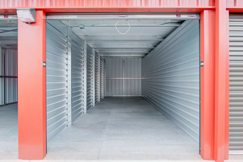 Clean, well-lit storage unit at Storage Works Brush Prairie in Vancouver, Washington