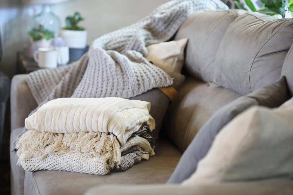 Cozy sofa at Villas at 91st in Tolleson, Arizona