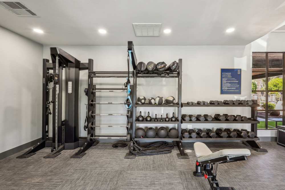 Fully-equiped fitness center at Strada in Tempe, Arizona
