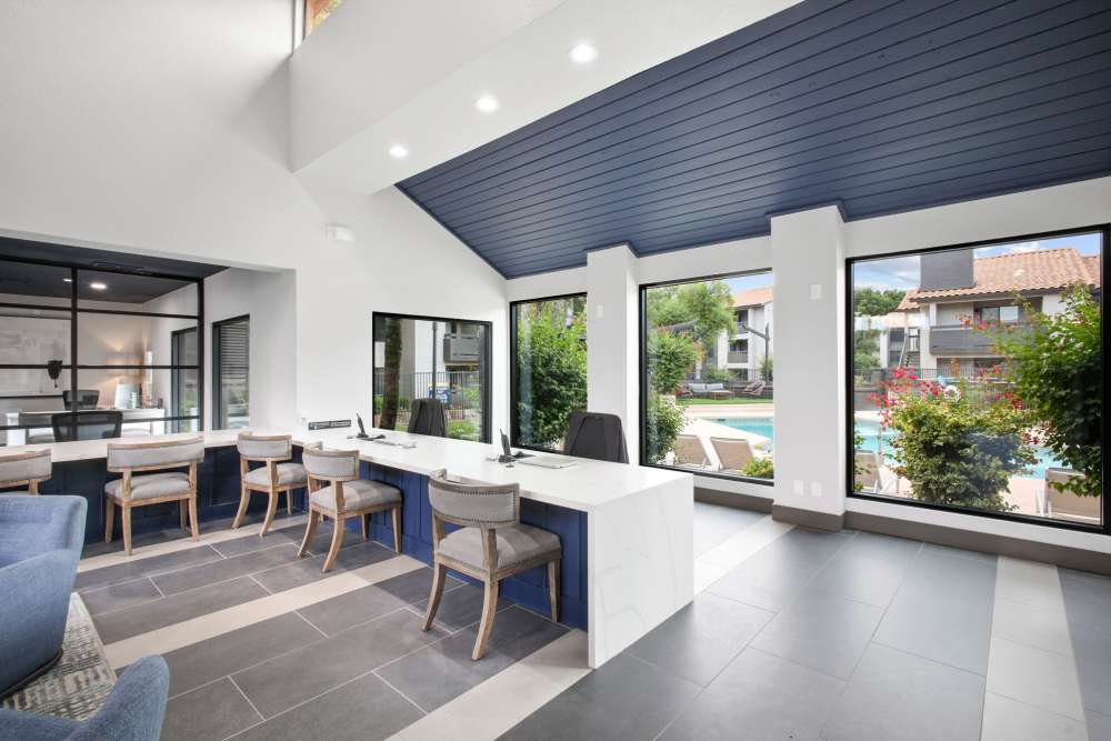 Clubhouse with full height window at Strada in Tempe, Arizona