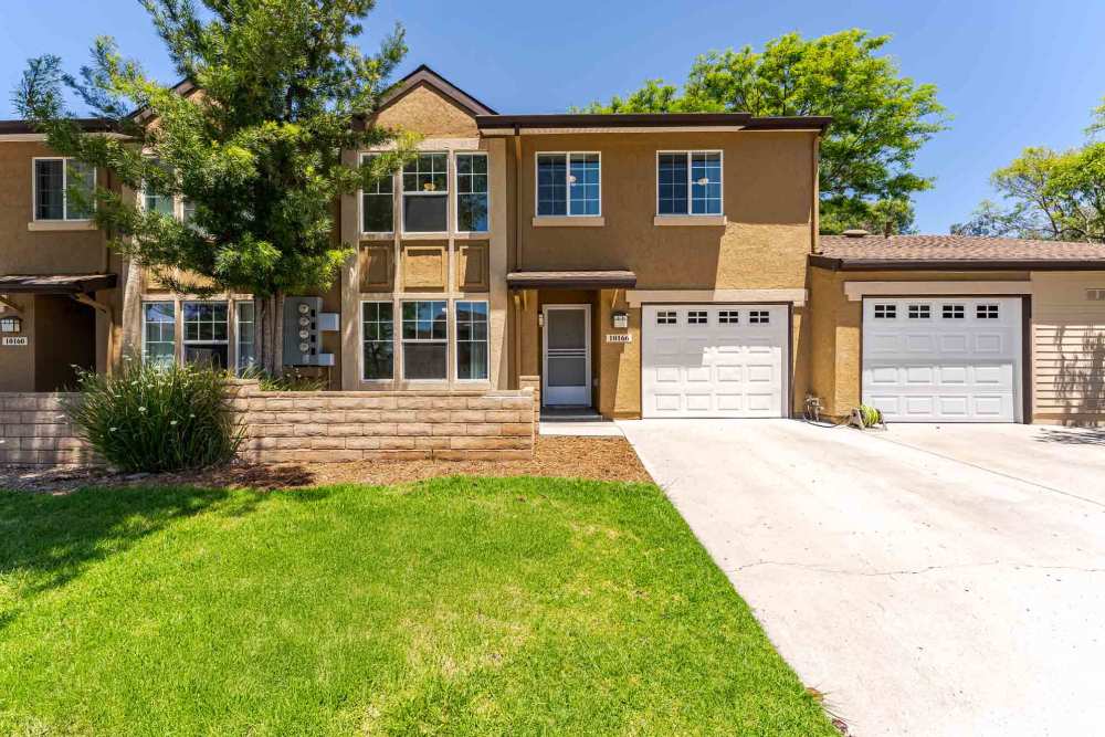 A home with a garage at Canyon View in San Diego, California