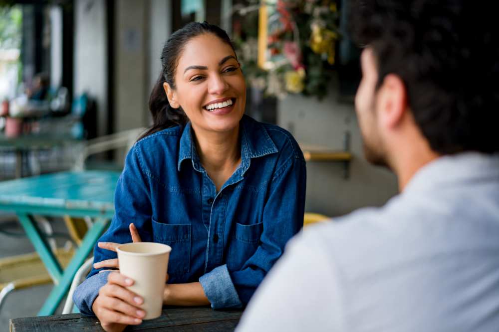 Residents at a cafe near LINQ Midtown in Sacramento,California
