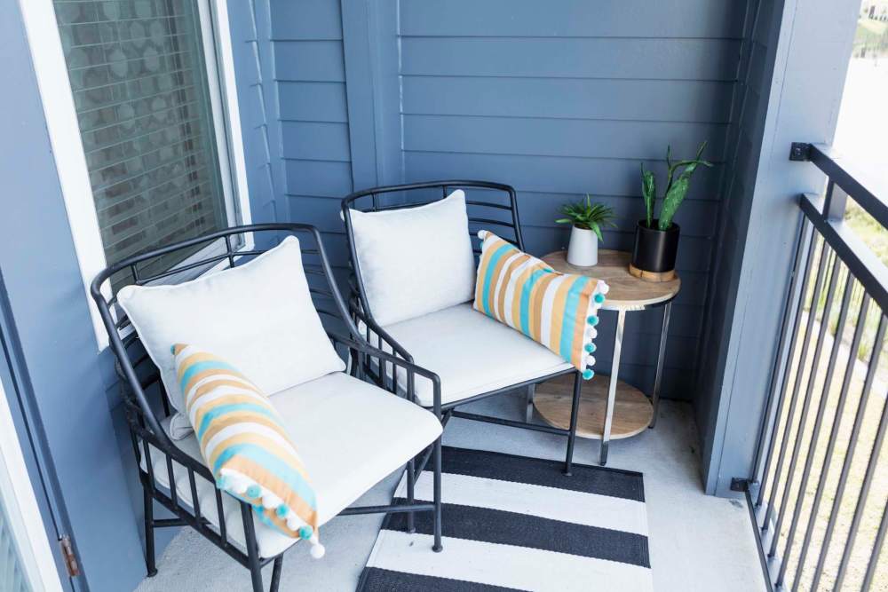 Patio at  Strada Apartments in Orange, California