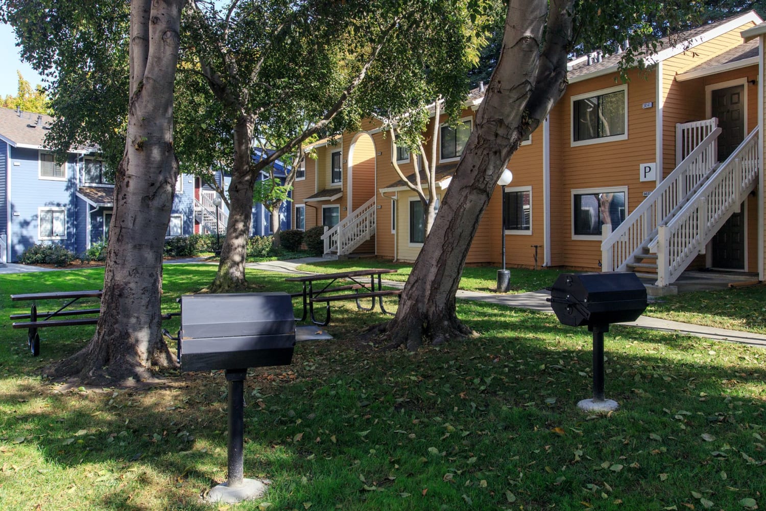 BBQ area for residents at Amber Court in Fremont, California