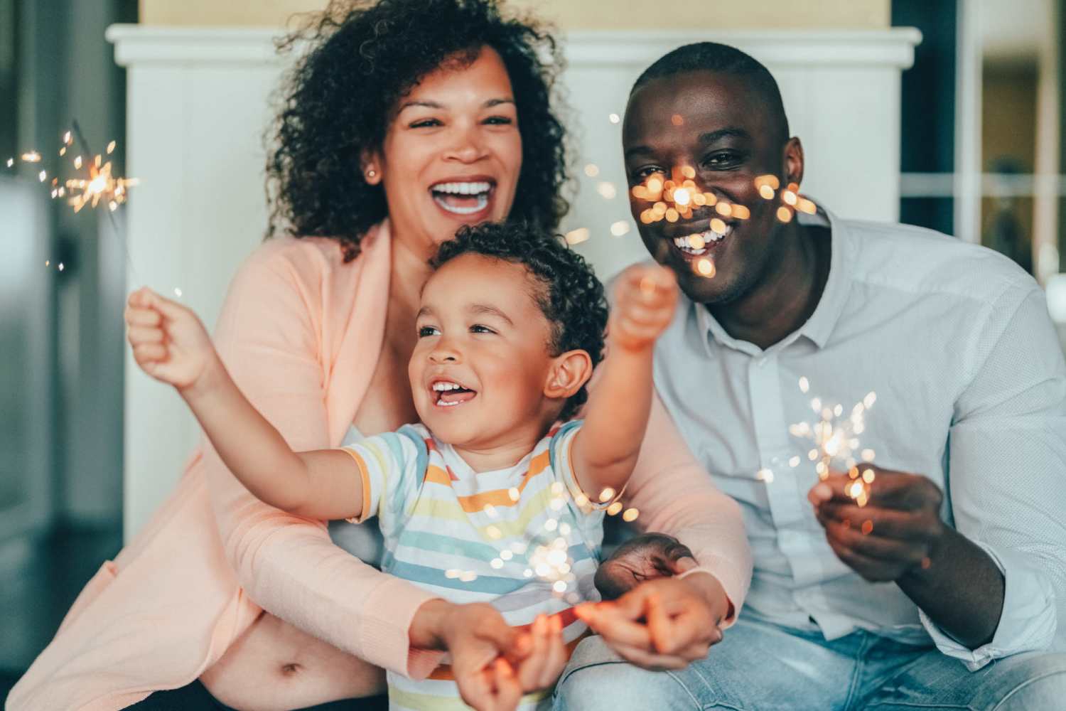 A lovely moment of a family lighting the sparklers at Lutz Road Villas in Archbold, Ohio