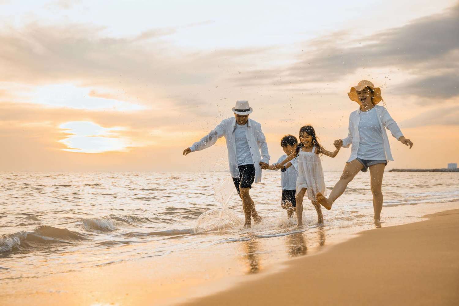 Resident family at the beach near Sulzbacher Village in Jacksonville, Florida