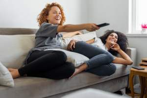 Happy resident in their apartment at Lake Hefner Townhomes in Oklahoma City, Oklahoma