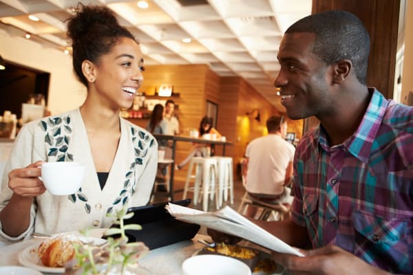 Friends out enjoying a nice meal at their favorite spot near Liberty SKY in Salt Lake City, Utah