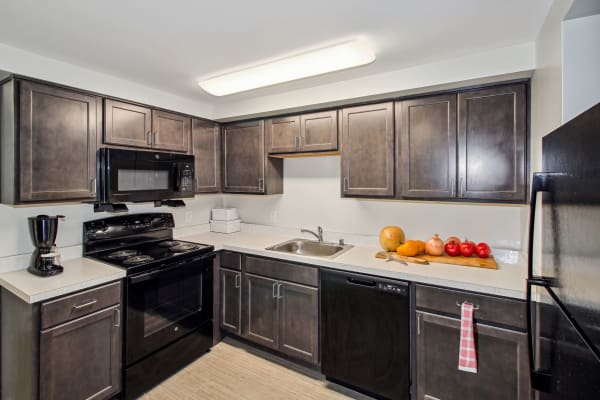 Kitchen area at Midtown at Coppin Heights in Baltimore, Maryland