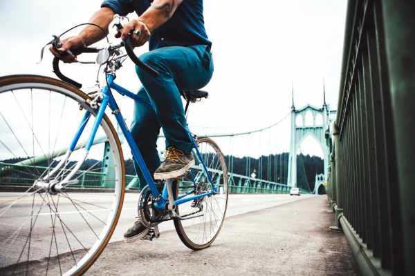 Resident biking near Allegro in Lynnwood, Washington