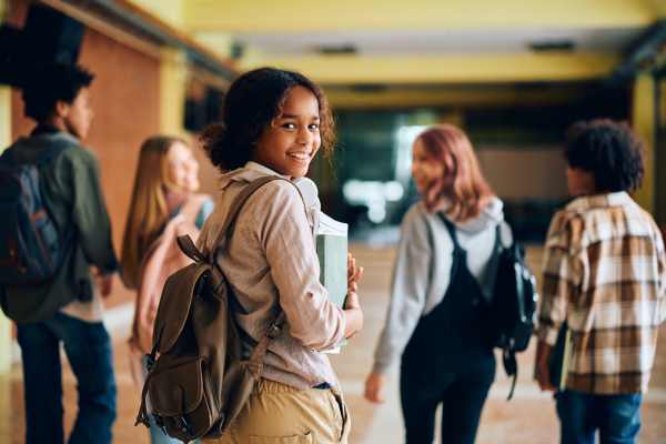 Group of student going to class at Westbrooke Commons Apartments and Townhomes in Rochester, New York