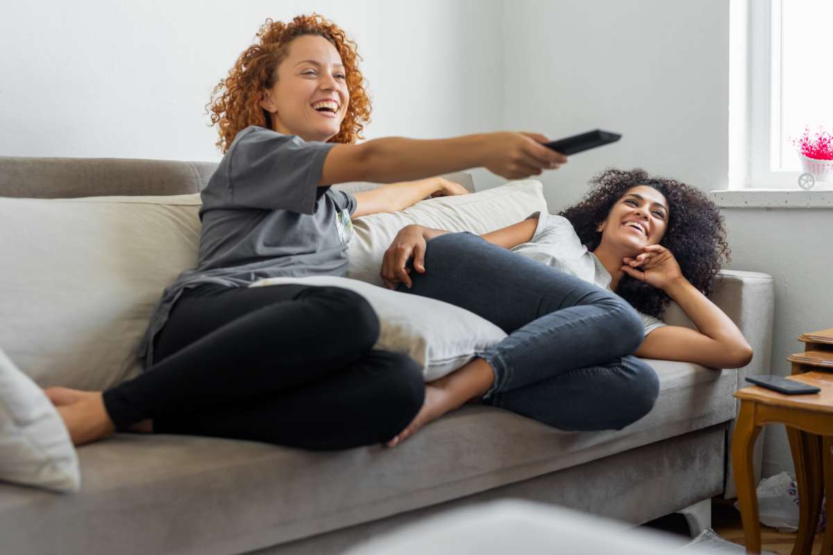 Cozy living area with comfortable seating, perfect for movie nights at Scott Street Townhomes in Houston, Texas.
