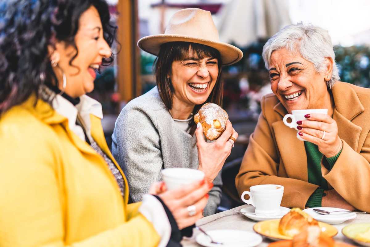  Residents enjoying coffee near Villas At Mount Zion in Stockbridge, Georgia