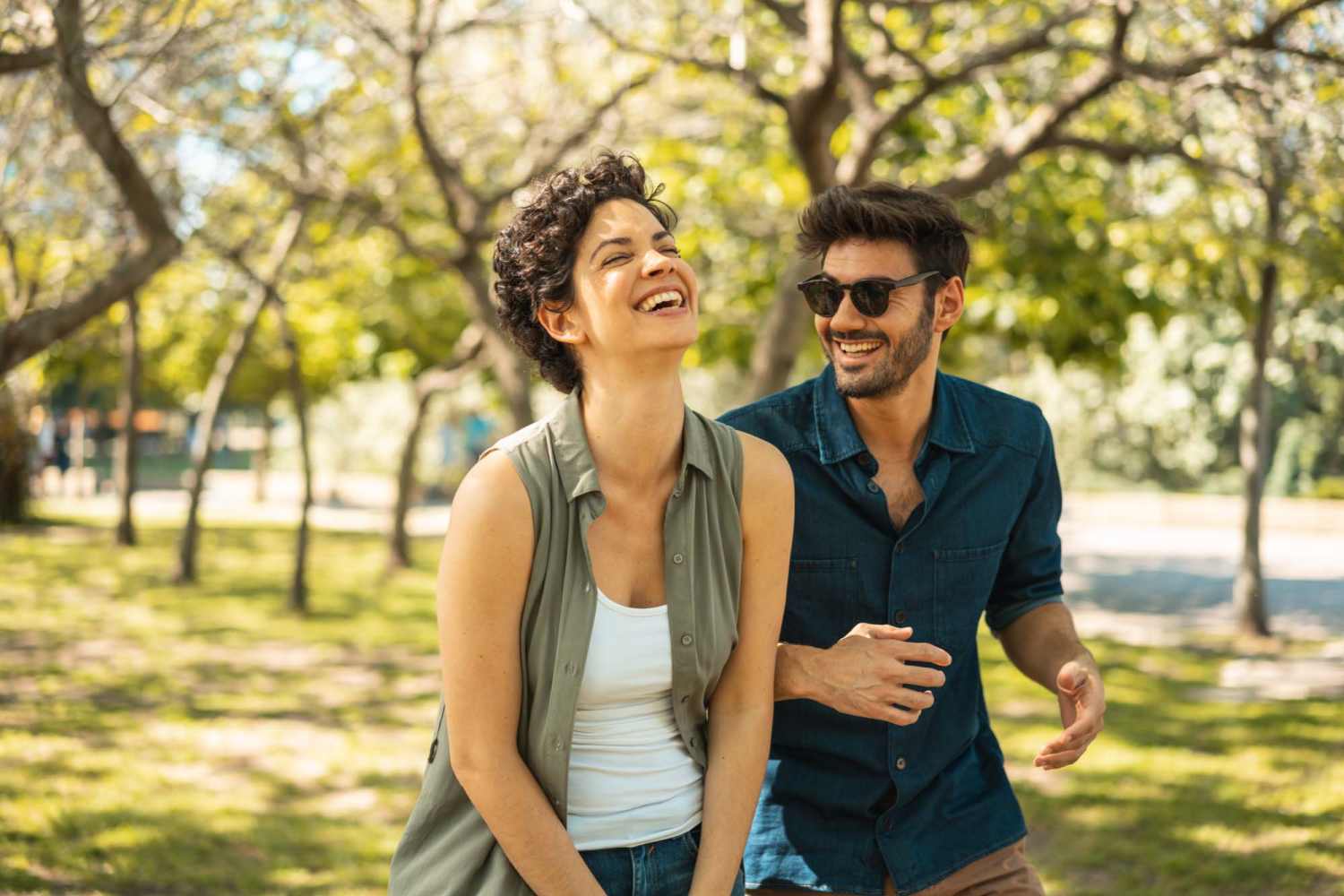 A lovely couple at a park near Brookhollow in Whitesboro, Texas