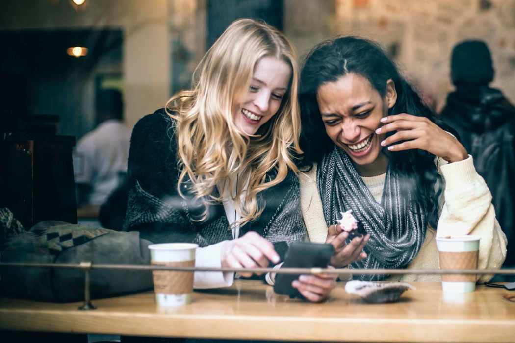 Residents having coffee at Reno Experience District, Reno, Nevada