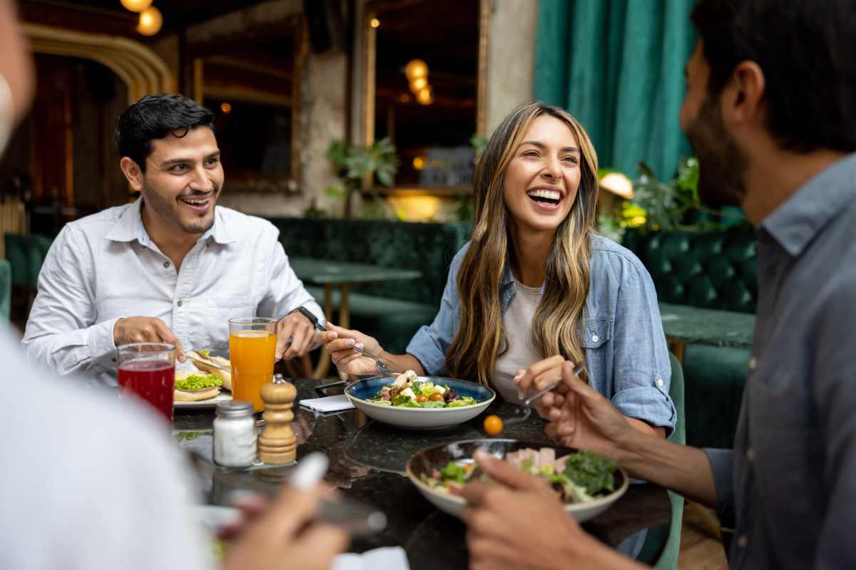 Residents out for lunch at a restaurant near Sugar Flats, Salt Lake City, Utah