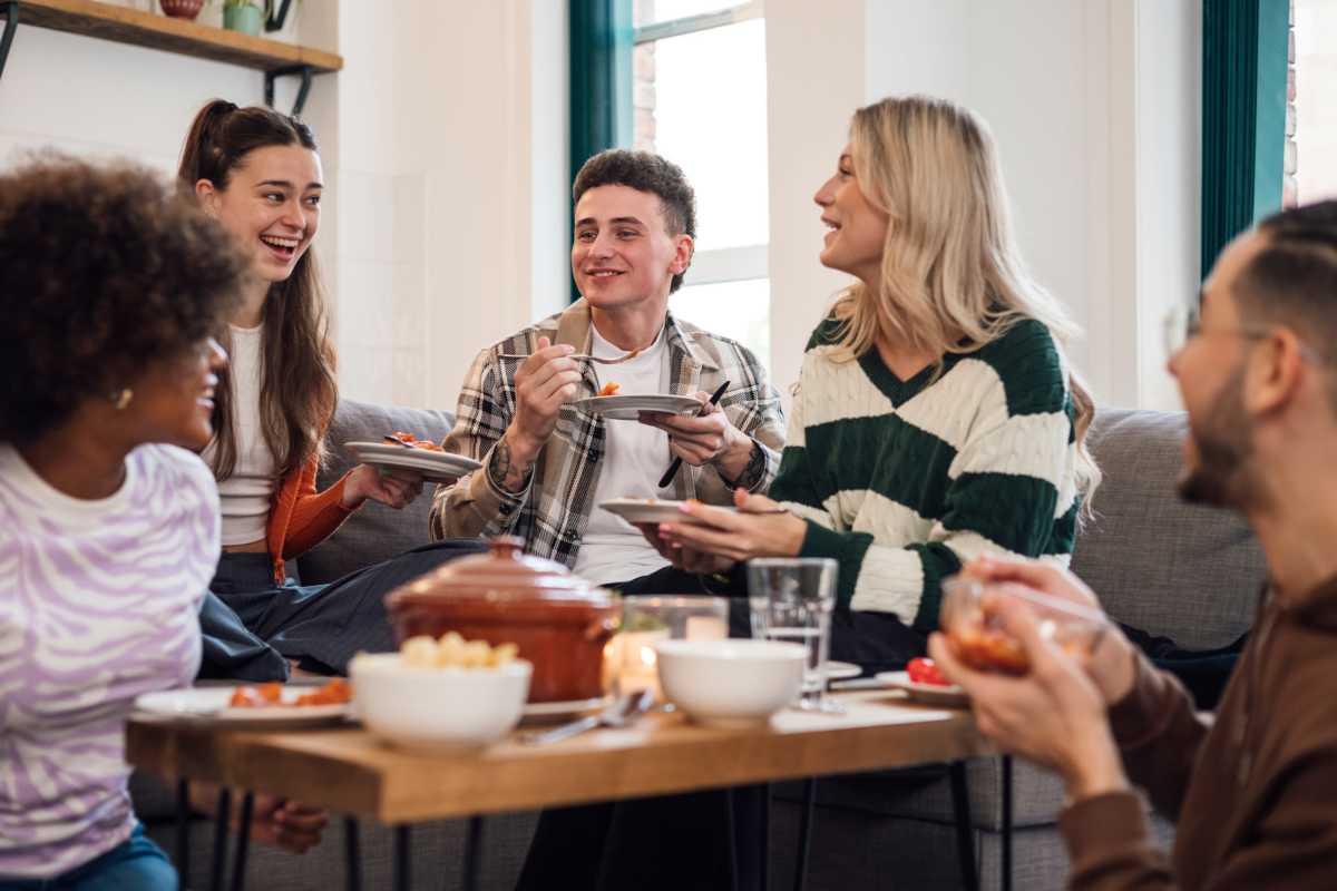  Resident family out for dinner at a restaurant near Buffalo Terrace in Concord, North Carolina
