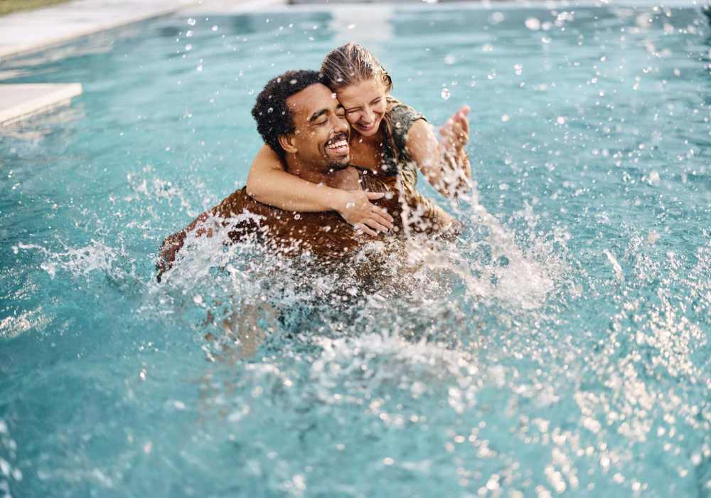 Community swimming pool at Meribel in Weaverville, North Carolina