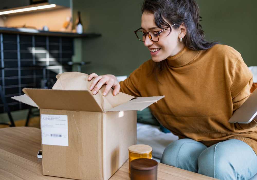 Resident opening package near  The Quorum At Trophy Club in Trophy Club, Texas