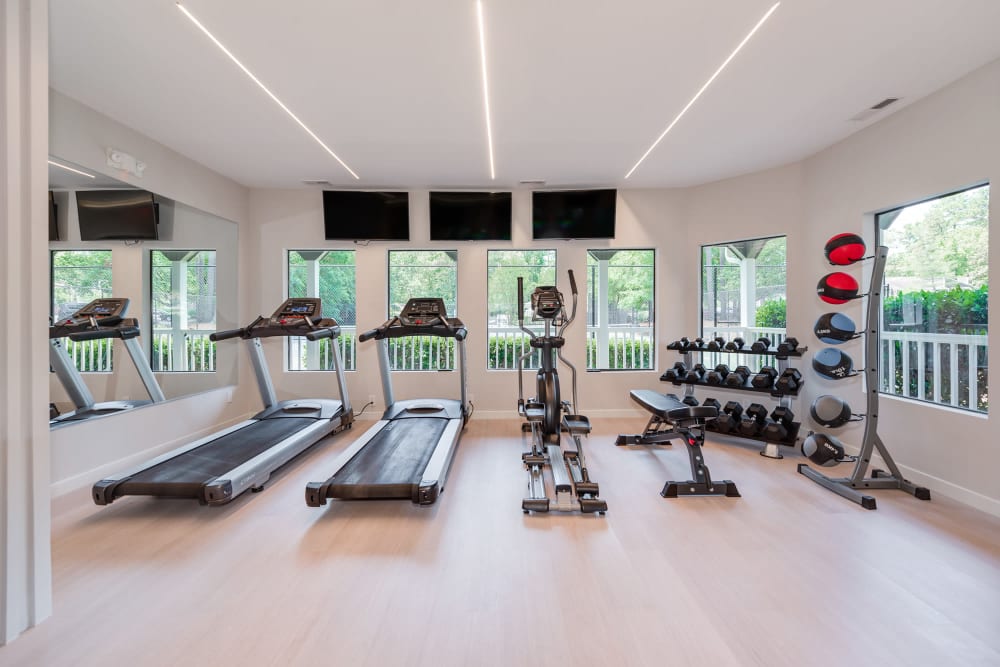 Fitness center at The Forest in Durham, North Carolina