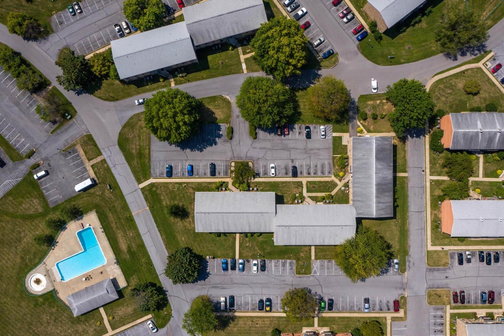 aerial view of pool and property at The Ridge in Hagerstown, Maryland