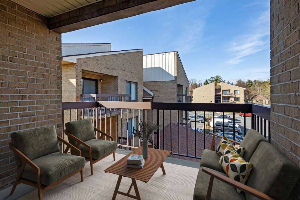 Private Balcony or Patio at Annen Woods Apartments in Pikesville, Maryland