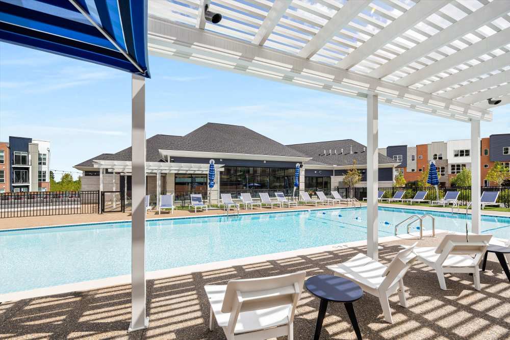 Pool side patio at Innova in Novi, Michigan
