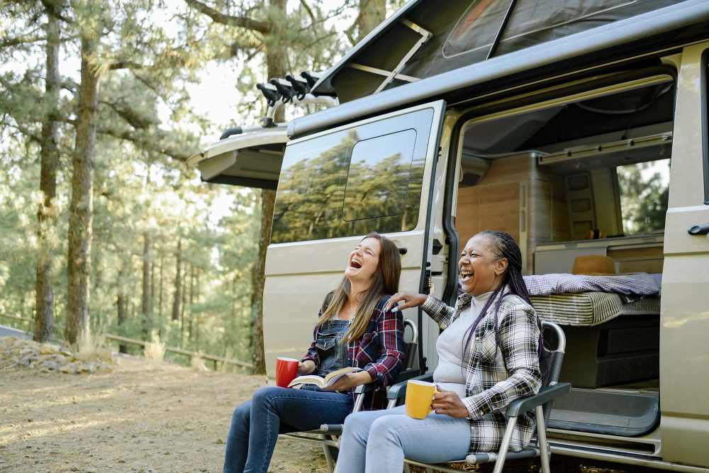 Residents enjoying outside their RV at Affordable Storage in Independence, Oregon