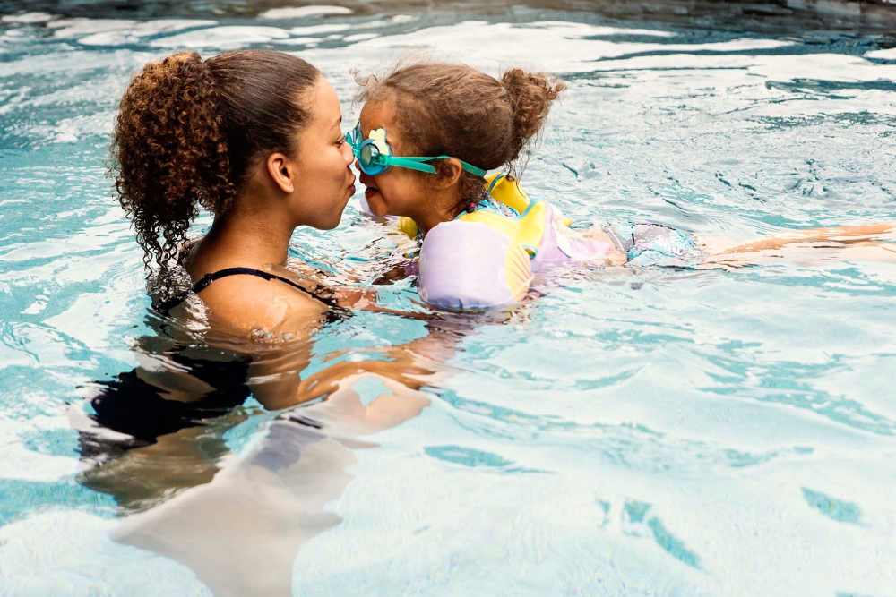 Resort-style swimming pool at Ennova Highlands apartments in Arlington, Texas