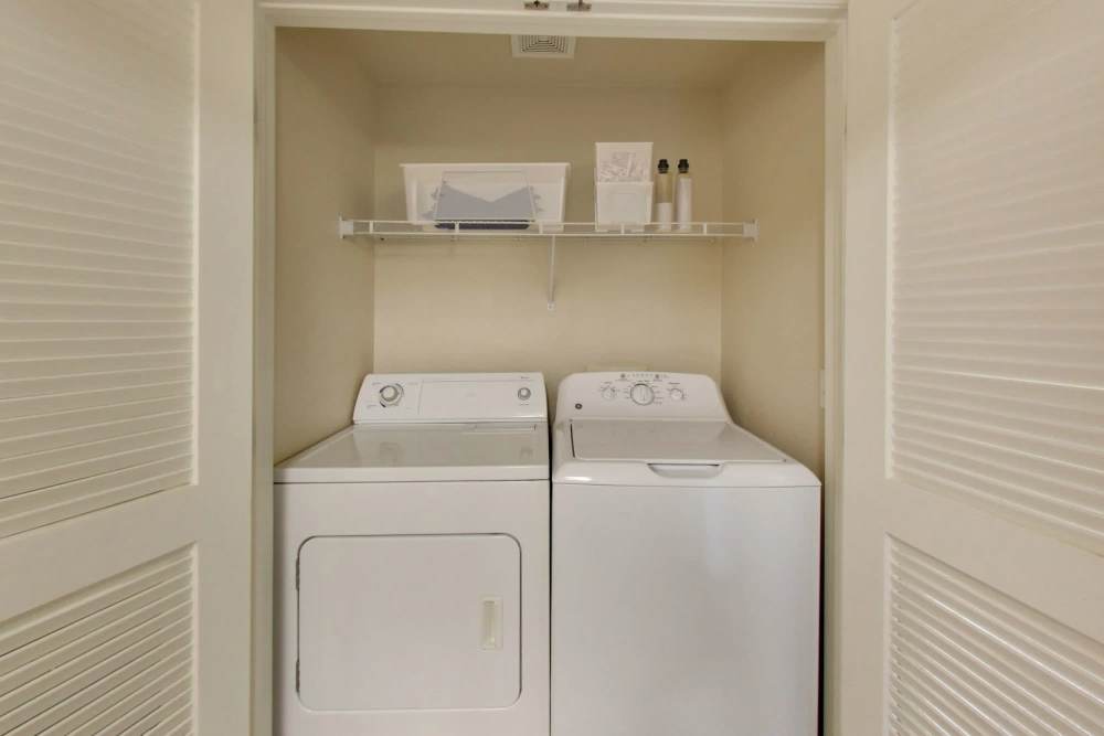 Apartment washer and dryer at Hawthorn Village Apartments in Napa, California