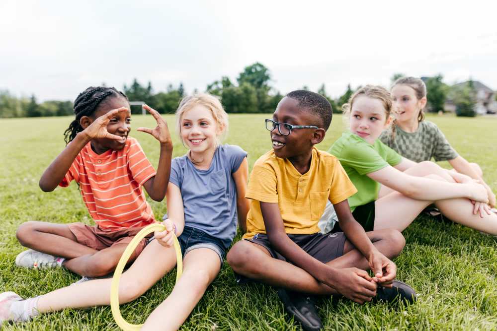 Kids playing together near Larkspur Village Apartments in Durant, Oklahoma.