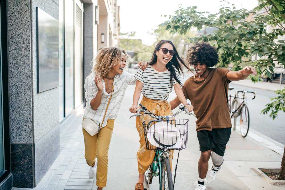 Friends chilling near Cornell Midtown in Dallas, Texas