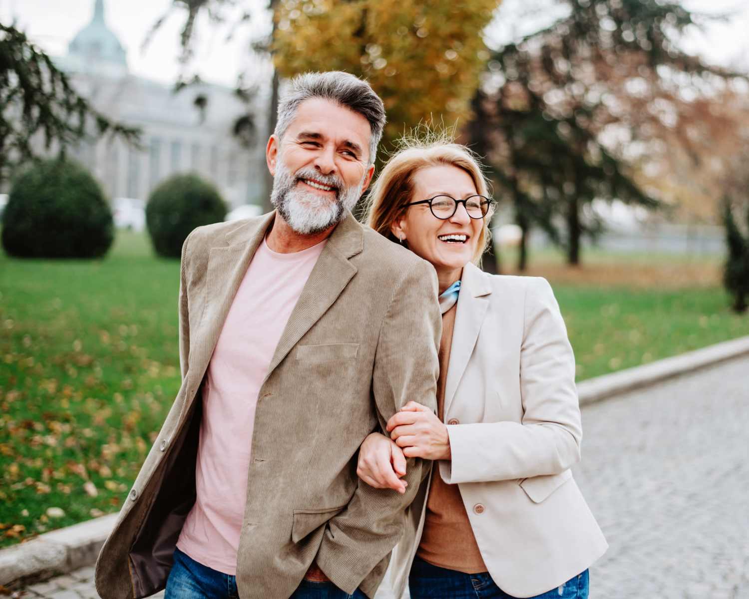 Residents together outside near Birchwood Villas in Manhattan, Kansas