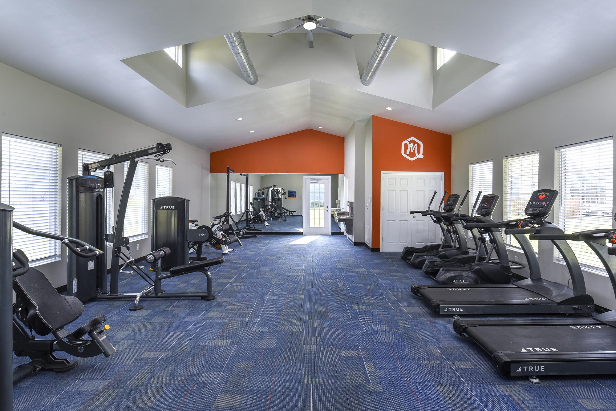 fitness center at The Meridian North in Indianapolis, Indiana