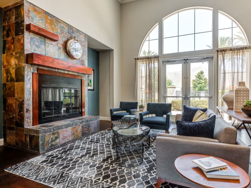 Gorgeous fireplace at Vista Imperio Apartments