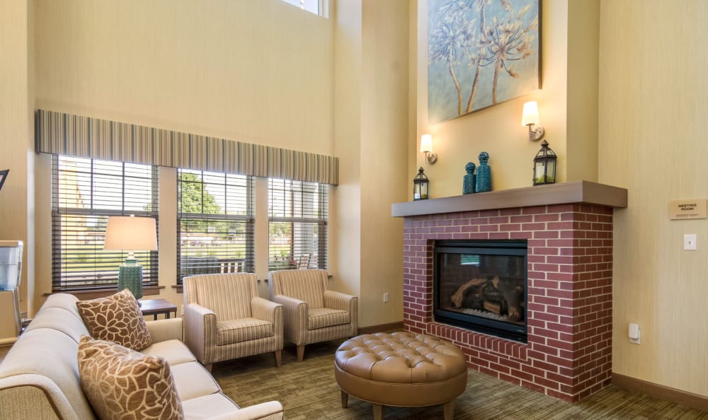 A lounge at Grace Point Place in Oak Lawn, Illinois. 