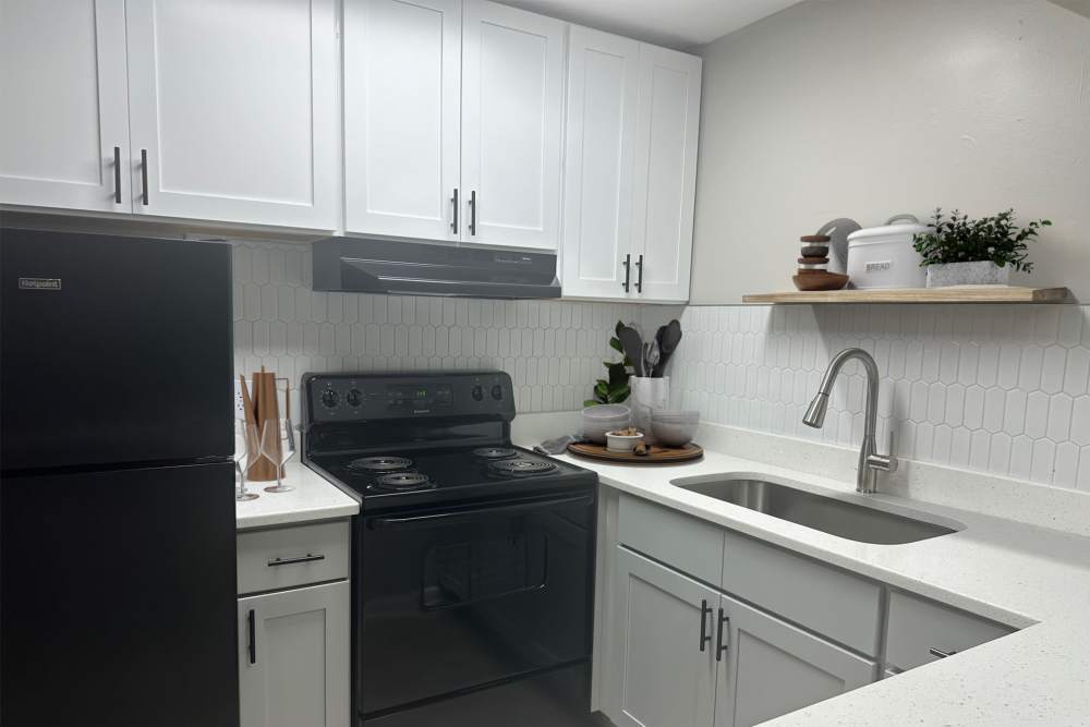 Well-equipped kitchen at Belmont Place Apartments in Nashville, Tennessee