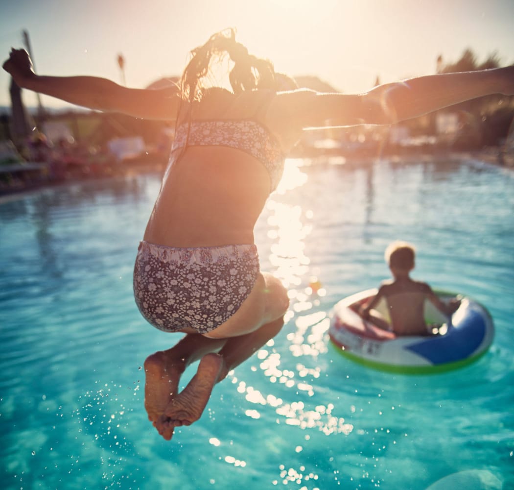 Girl swimming at 8 Silver Maple Court in Brampton