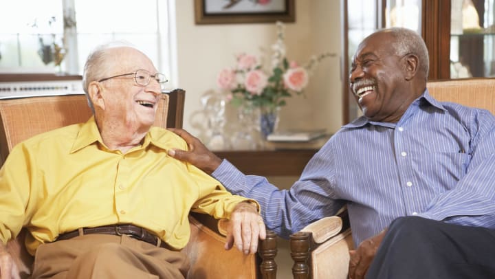Two friends at Meridian Senior Living