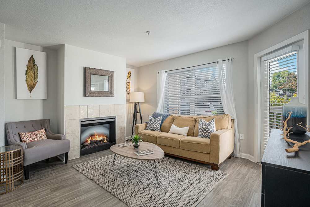 Living room at Nash Springs Apartments in Colorado Springs, Colorado