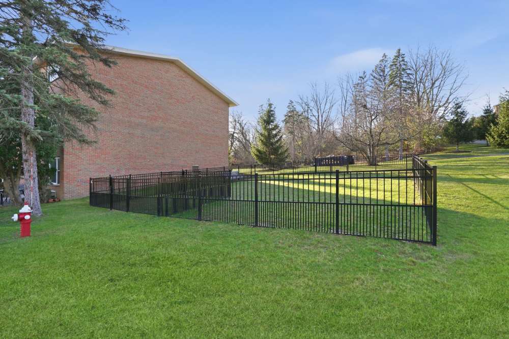 Dog park in our pet friendly community at Mountain View Terrace in Latham, New York
