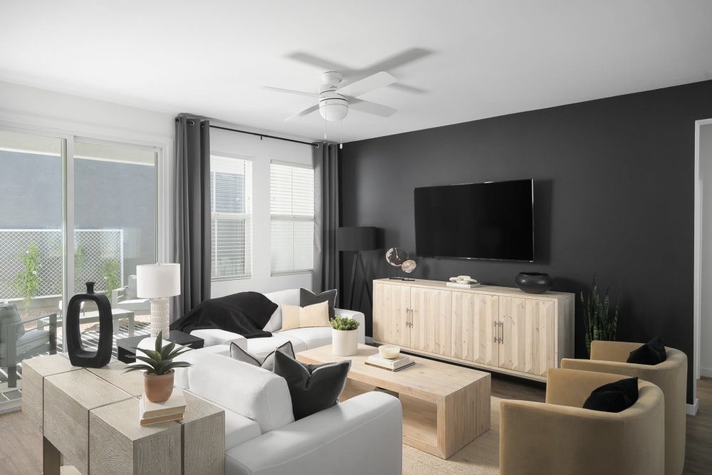 Spacious living area at Cyrene at South Mountain in Phoenix, Arizona