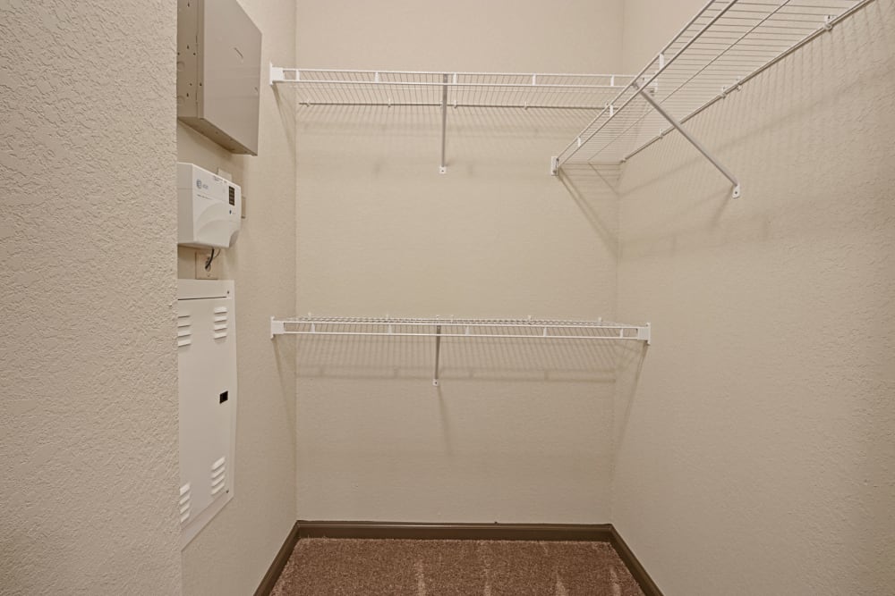 Walk-in closet at The Addison at South Tryon | Apartments & Townhomes in Charlotte, North Carolina