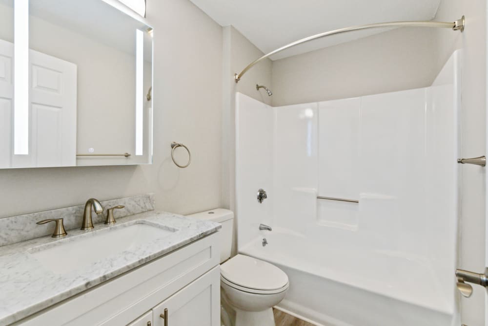 Shining bathroom at Eagle Rock Apartments at Enfield in Enfield, Connecticut
