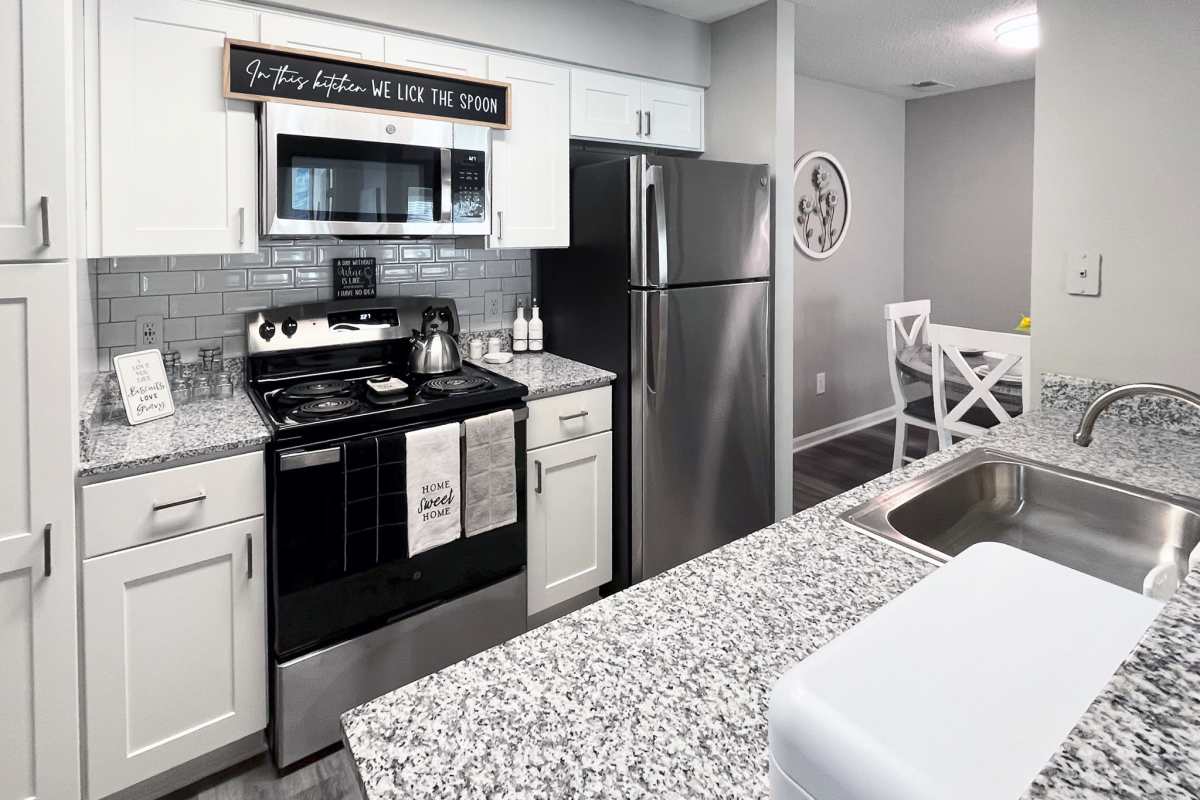 Model kitchen at Trinity Lakes in Cordova, Tennessee