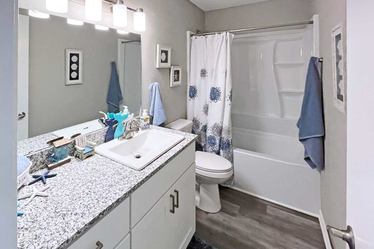 Model bathroom at Trinity Lakes in Cordova, Tennessee