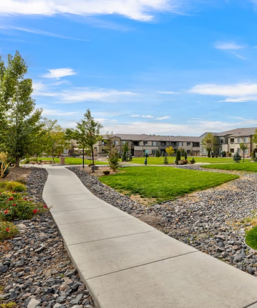 Walking path through the community at The Trails at Pioneer Meadows in Sparks, Nevada